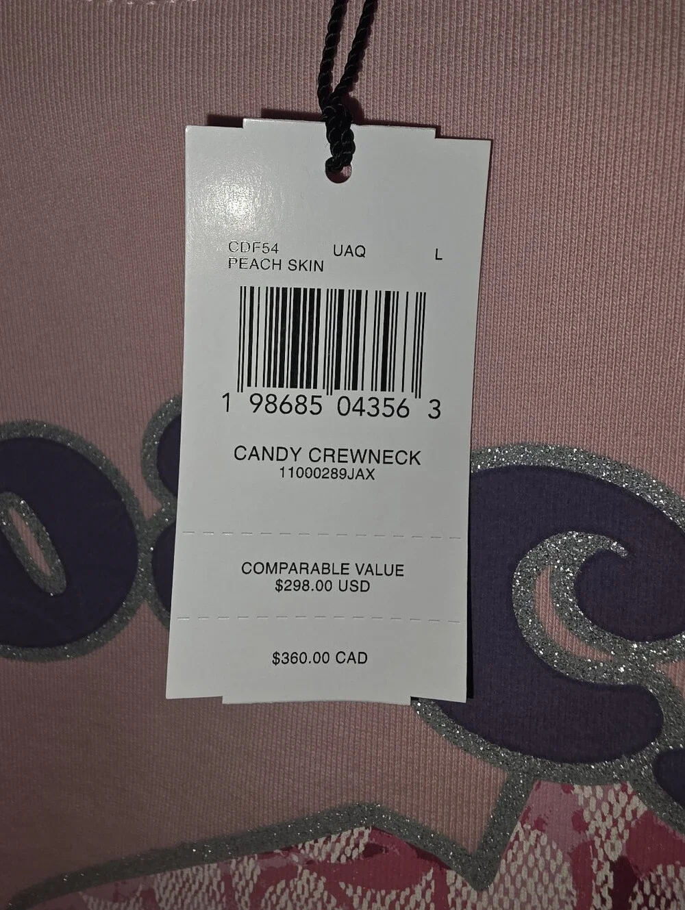 COACH PINK CANDY SHOP 100% ORGANIC COTTON HEAVY SWEATSHIRT! NEW!